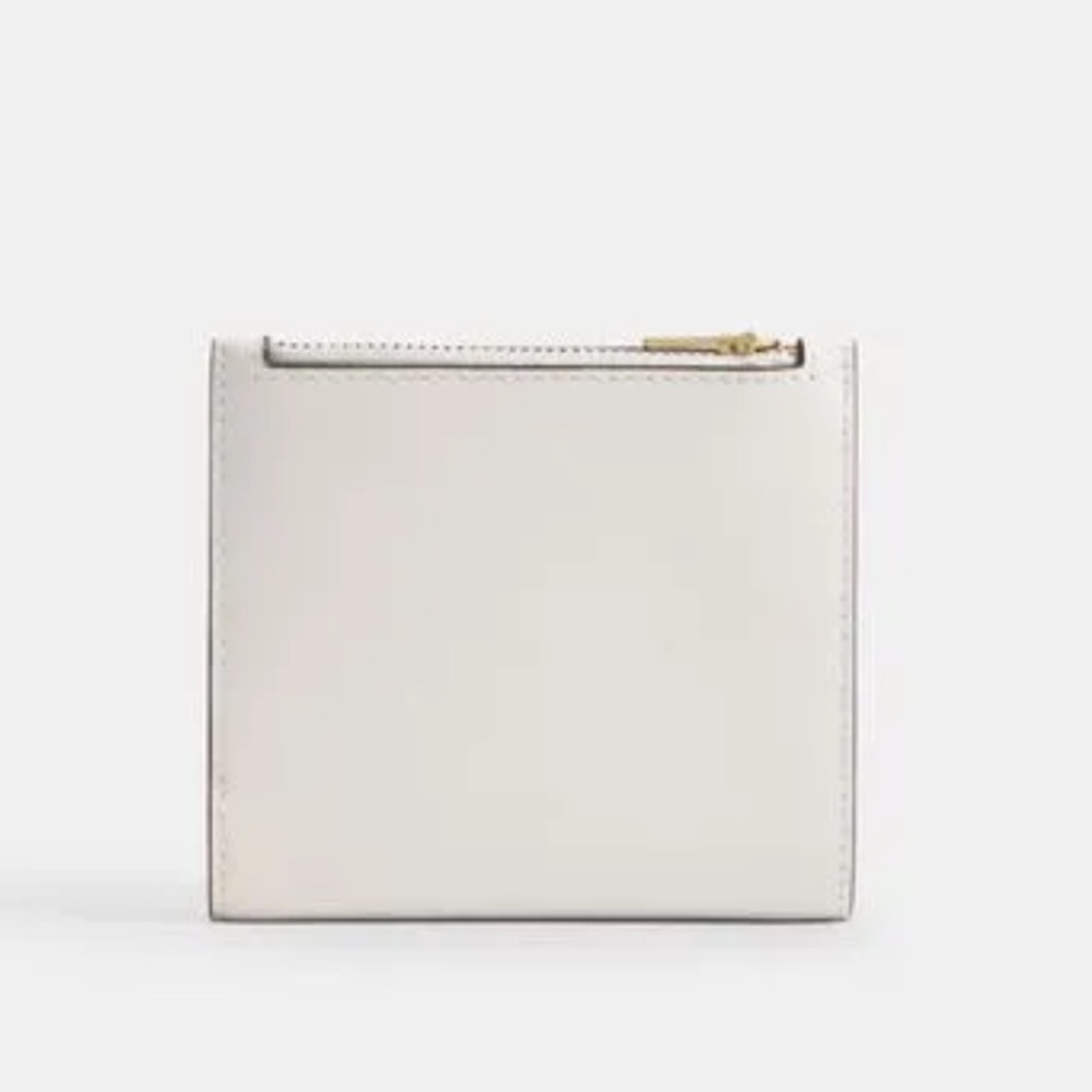Coach Slim Essentials Bifold Wallet Chalk Ivory and Brass, Compact Small Wallet - Picture 4 of 14